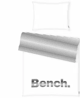 Obliečky Bench Bavlnené obliečky Pruhy čierno-biela, 140 x 200 cm, 70 x 90 cm