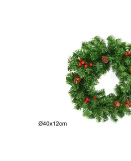 Vianočné dekorácie MAKRO - Veniec vianočný 40cm