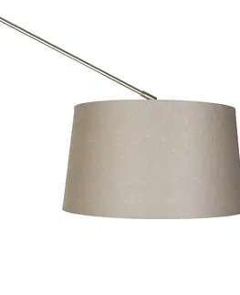 Stojace lampy Moderná stojaca oceľová lampa s tienidlom šedohnedá 45 cm - Editor