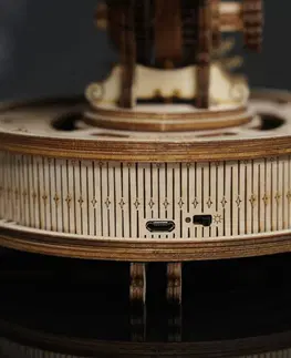 Drevené hračky RoboTime 3D drevené mechanické puzzle Svietiaci glóbus
