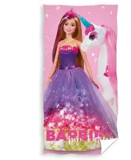 Uteráky Carbotex Detská osuška Barbie a Jednorožec, 70 x 140 cm