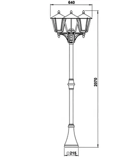 Verejné osvetlenie Albert Leuchten Stĺpové svietidlo 680 vidiecky štýl 3-pl., biele