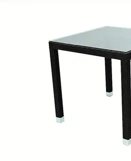 Stolčeky DEOKORK Záhradný ratanový stôl NAPOLI 80x80 cm (hnedá)