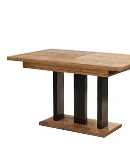 Jedálenské stoly Rozkladací stôl Appia 130/210x80cm Mat čierne nohy/Betón Tmavý