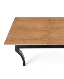 Jedálenské stoly HALMAR Windsor rustikálny rozkladací jedálenský stôl dub tmavý / čierna