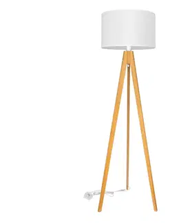 Lampy  Stojacia lampa ALBA 1xE27/60W/230V biela/dub 