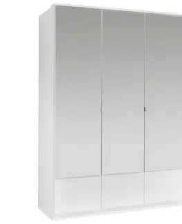 Šatníkové skrine s otočnými dverami Trojdverová Zrkadlová Skriňa Imago Biela