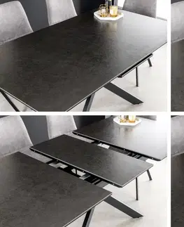 Jedálenské stoly Jedálenský stôl DATON Dekorhome Sivý mramor