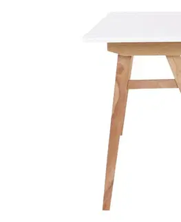 Písacie stoly Norddan Dizajnový písací stôl Carmen, biely / prírodný