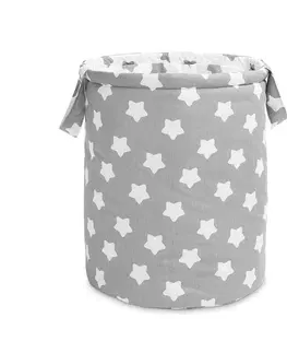 Boxy na hračky SENSILLO - Bavlnený kôš hviezdičky šedá