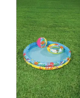 Hračky do vody Nafukovací SET - bazén 112cm, plavací kruh 51cm, míč 41x15cm