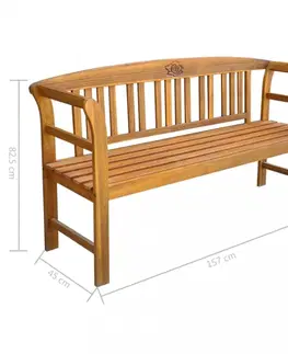 Záhradné lavice Záhradná lavica s poduškou 157 cm Dekorhome Antracit