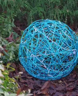 Vonkajšie dekoratívne svietidlá STAR TRADING LED 3D dizajnová lopta Galax Fun, Ø 30 cm, modrá