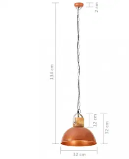 Osvetlenie Závesná lampa 32 cm kov / mangovník Dekorhome Čierna