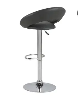 Barové stoličky Dkton Dizajnová barová stolička Navi, šedá a chrómová
