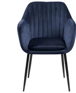 Stoličky Stolička s podrúčkami Emilia Tmavá Modrá