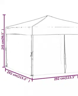 Záhradné párty stany Party stan 3x3 m s bočnicami Dekorhome Antracit