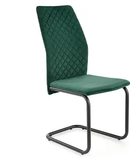 Jedálenské stoličky HALMAR K444 jedálenská stolička tmavozelená / čierna