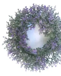 Kvety Umelý veniec Buxus fialová, pr.16 cm