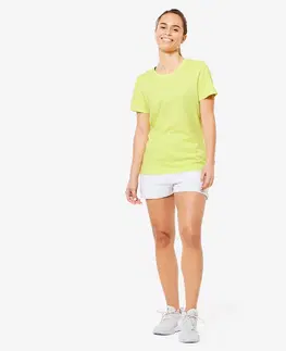 fitnes Dámske tričko 500 Essentials na cvičenie tropický citrón