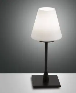 Stolové lampy Fabas Luce Stolná LED lampa Lucy dotykový stmievač čierna