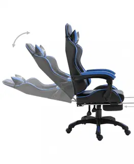 Kancelárske stoličky Herné kreslo s podnožkou umelá koža Dekorhome Vínová