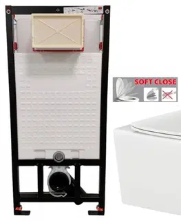 Záchody DEANTE Podstavný rám, pre závesné WC misy bez tlačidla + WC INVENA TINOS  + SEDADLO CST_WC01 X NO1
