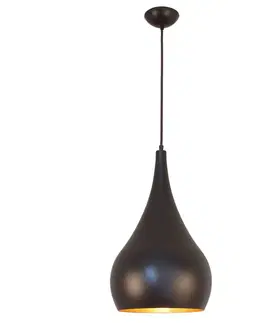 Závesné svietidlá Menzel Menzel Solo závesná lampa Cibuľa hnedo-čierna 30cm