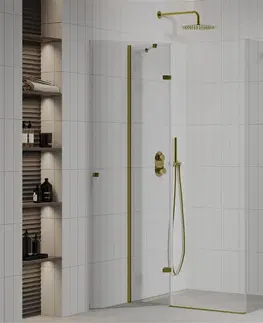 Sprchovacie kúty MEXEN/S - ROMA sprchovací kút 110x100, transparent, zlatá 854-110-100-50-00