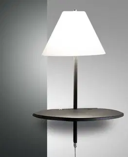 Lampy na nočný stolík Fabas Luce Nástenné LED Goodnight USB port, biele-antracit