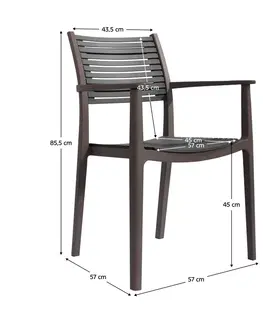 Záhradné stoličky a kreslá Stohovateľná stolička, hnedá/sivá, HERTA