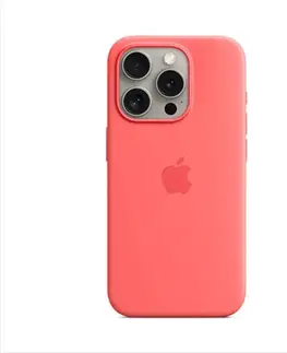 Puzdrá na mobilné telefóny Silikónový zadný kryt pre Apple iPhone 15 Pro s MagSafe, svetlo melónová MT1G3ZM/A