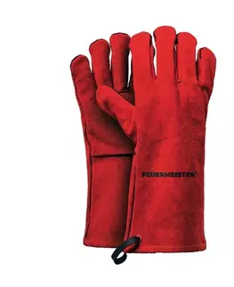 Grilovací nářadí Pánska koža grilovacie rukavice Feuermeister BBQ Premium (pár) červené