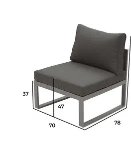 Záhradné stoličky a kreslá DEOKORK Hliníkový stredový diel TITANIUM