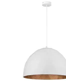 Svietidlá  Luster na lanku DIAMENT 1xE27/60W/230V pr. 50 cm biela/medená 
