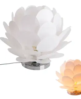 Stolové lampy Näve Stolná lampa Fora v tvare kvetiny, biela