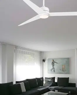 Stropné ventilátory so svetlom FARO BARCELONA Stropný ventilátor Nu s osvetlením LED, biely