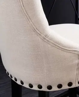 Barové stoličky LuxD Dizajnová barová stolička Queen béžová