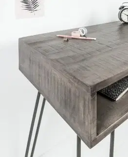 Písacie stoly LuxD Dizajnový písací stôl Felix 100 cm, sivé mango