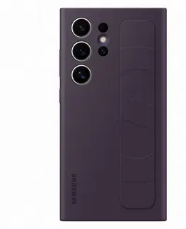 Puzdrá na mobilné telefóny Zadný kryt Silicone Grip Cover pre Samsung Galaxy S24 Ultra, tmavofialová EF-GS928CEEGWW