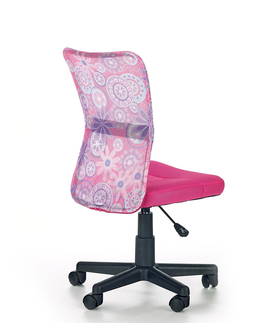 Kancelárske stoličky HALMAR Dingo detská stolička na kolieskach ružová