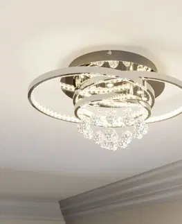 Stropné svietidlá Lucande Lucande Keely stropné LED svietidlo krištáľ 44,5cm