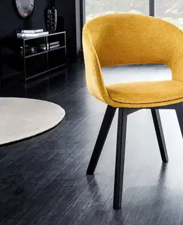 Stoličky - moderné LuxD 28288 Dizajnová stolička Colby horčicová žltá