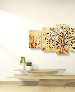 Obrazy Feng Shui 5-dielny obraz symbol stromu života
