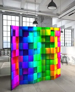 Paravány Paraván Colourful Cubes Dekorhome 225x172 cm (5-dielny)