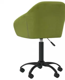 Jedálenské zostavy Otočná jedálenská stolička zamat / kov Dekorhome Tmavo zelená