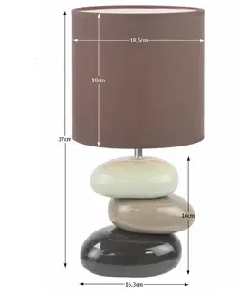 Stolné lampy KONDELA Qenny Typ 5 stolná lampa hnedá / biela / kávová