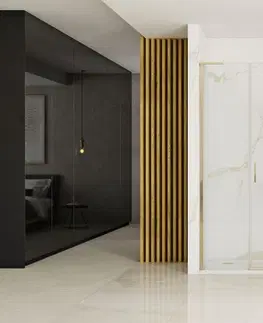 Sprchovacie kúty REA/S - Dvere s rozširujúcou stenou HUGO 130 zlatá kartáčovaná KPL-45205
