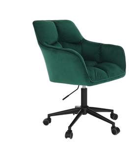 Kancelárske stoličky KONDELA Hagrid kancelárske kreslo smaragdová / kov
