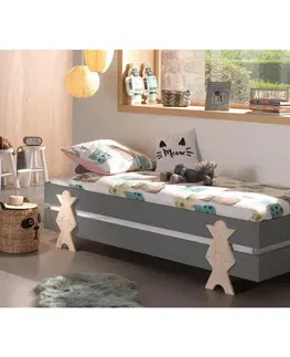 Atypické detské postele Stohovateľná Posteľ Modulo Sivá